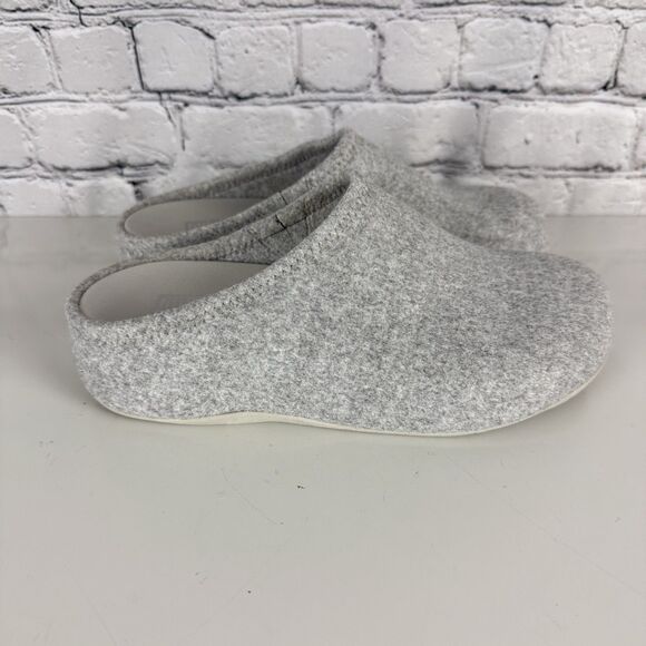 FitFlop Shuv Felt Clogs Slippers in Tiptoe Gray Slide Shoes - Picture 2 of 13